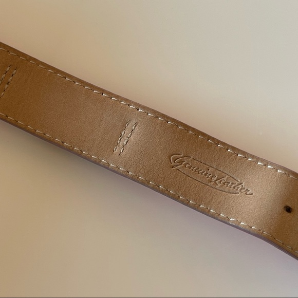 Fossil Pink Leather Bracelet with ‘A’ Silver Monogram Charm - Picture 6 of 7